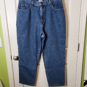 L.L. Bean Original Relaxed Fit Fully Lined in Flannel Jeans Women's 18 Petite